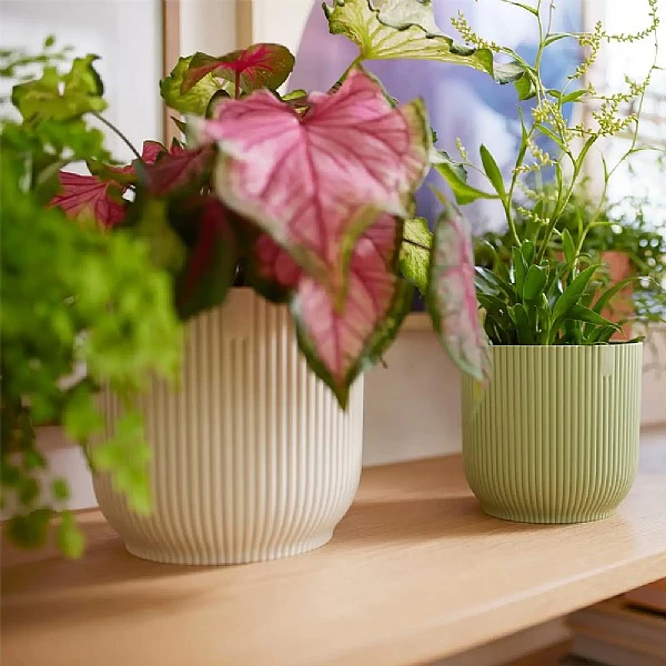 Elho Vibes Fold Round Planter 22cm Silky White